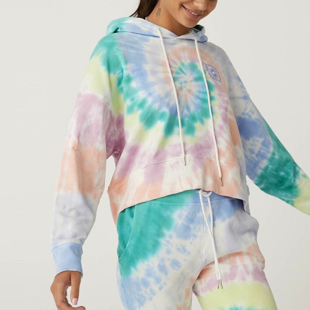 Daydreamer LA Eye Shrunken Hoodie - Prismatic Tie Dye - Small